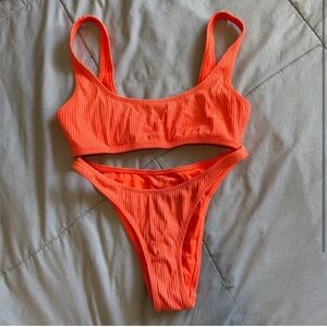 La Hearts Orange Bikini Set Vibrant Swimwear